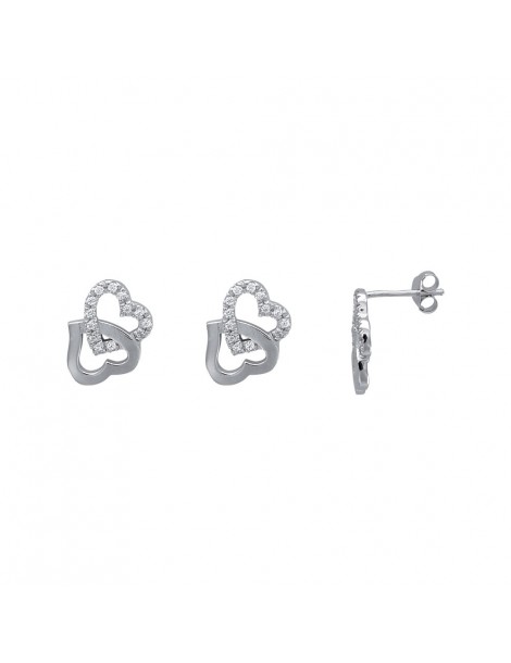 Earrings hearts intertwined Silver and zirconium oxides 3131612 Laval 1878 46,00 €