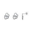 Earrings hearts intertwined Silver and zirconium oxides