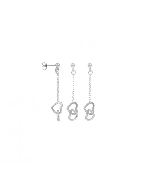 Earrings 2 intertwined hearts Silver and zirconium oxides 3131286 Laval 1878 58,00 €
