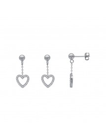 Earrings heart zirconium oxides and rhodium silver 3131616 Laval 1878 39,90 €