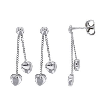 Earrings double rounded hearts in rhodium silver 3130705 Laval 1878 36,00 €