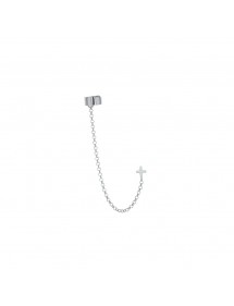 Earrings with chain and a cross in rhodium silver 3131632 Laval 1878 24,00 €
