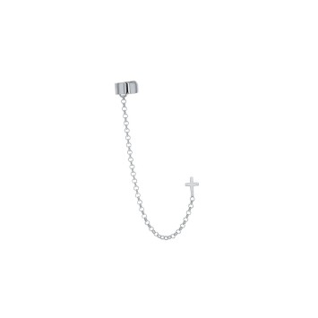 Earrings with chain and a cross in rhodium silver 3131632 Laval 1878 24,00 €