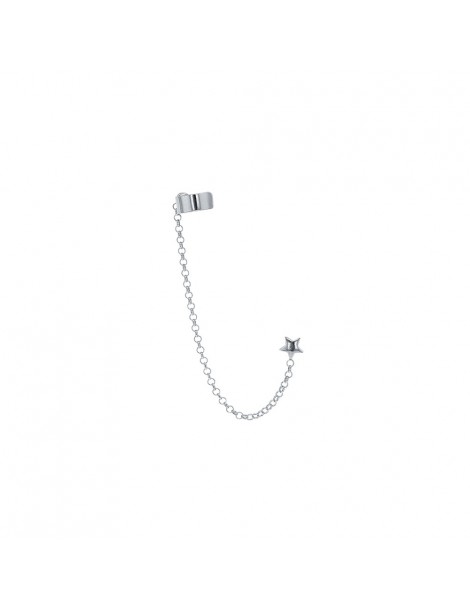 Chain earrings and a star in rhodium silver