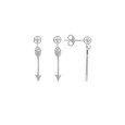 Earrings rhodium silver arrow