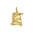 Parchment pendant "I love you" in gold plated