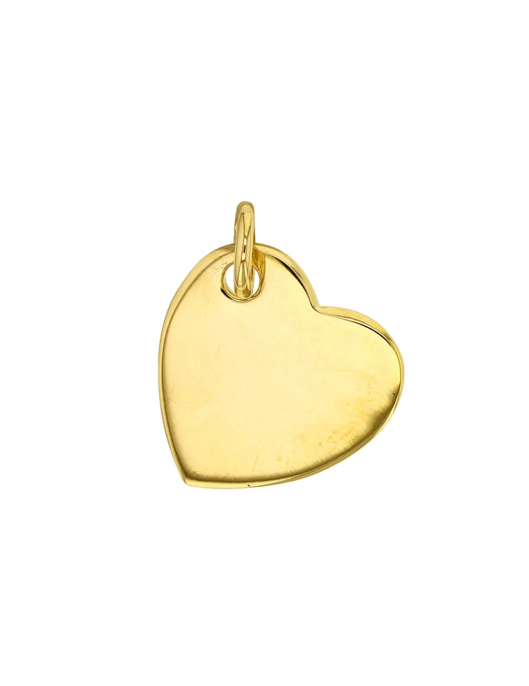 Gold plated flat heart pendant