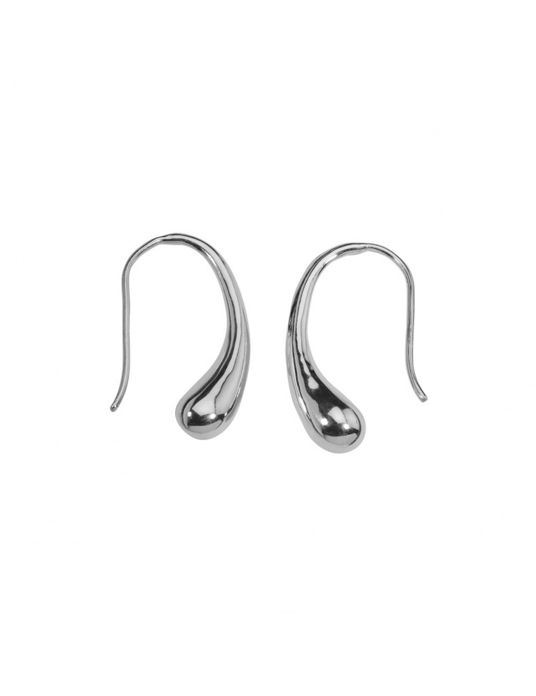 Earrings drop rounded form in silver