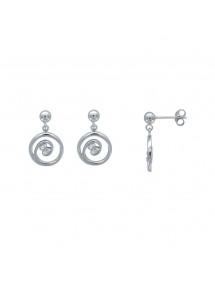 Earrings with spiral central zirconium oxide and rhodium silver 3131614 Laval 1878 49,90 €