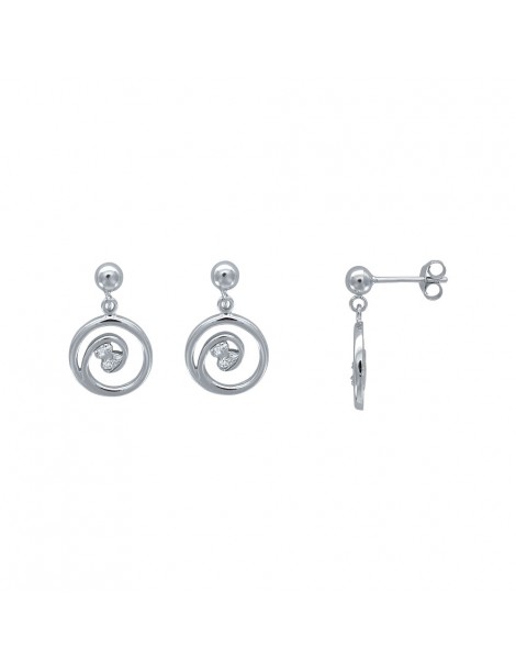 Earrings with spiral central zirconium oxide and rhodium silver 3131614 Laval 1878 49,90 €