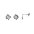 Earrings chips oxides of zirconium in silver rhodium