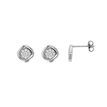 Earrings chips oxides of zirconium in silver rhodium 3131183 Laval 1878 32,90 €