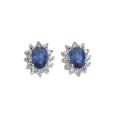 Ohrringe mit jeweled blau getönten Zirkonoxid
