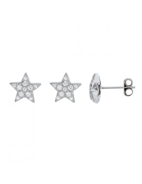 Earrings star zirconium oxides surrounded by money 313315 Laval 1878 36,00 €