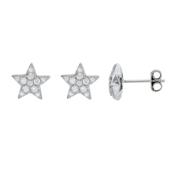 Boucles d'oreilles étoile en oxydes de zirconium entourés d'argent 313315 Laval 1878 36,00 €