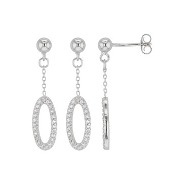 Earrings oval earrings microserti zirconium oxides on rhodium silver 3131452 Laval 1878 59,90 €