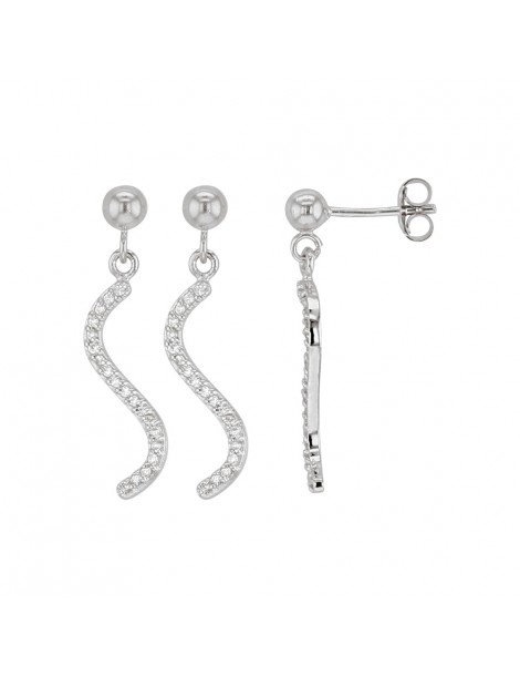 Earrings microserti wave pattern rhodium silver and oxides 3131451 Laval 1878 56,00 €