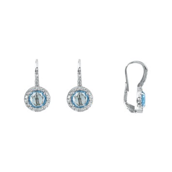 Ohrringe Rhodium Silber Ohrringe mit gefärbten Oxid blauen Topas geschmückt 3131239 Laval 1878 89,90 €