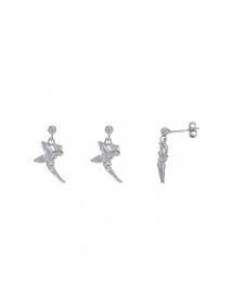 Earrings fairy rhodium silver adorned with a white stained oxide 313157 Laval 1878 42,00 €