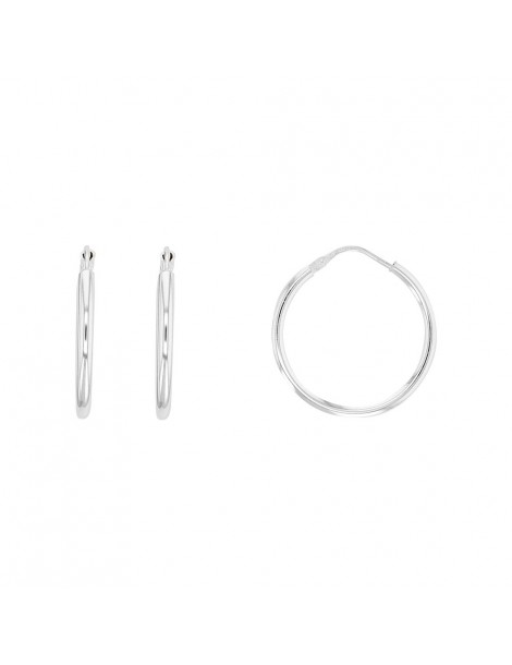 Sterling silver creole earrings - Thread 2 mm - Diameter from 20 to 70 mm