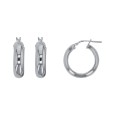 Earrings in silver - Wire 6 x 4.5 mm - Diameter 2 cm