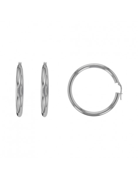 Earrings Sterling silver earrings - Wire 4.5 mm - diameter 40 to 50 mm