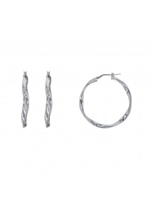Earrings slightly twisted in sterling silver - Thread 3 mm 313639 Laval 1878 42,00 €