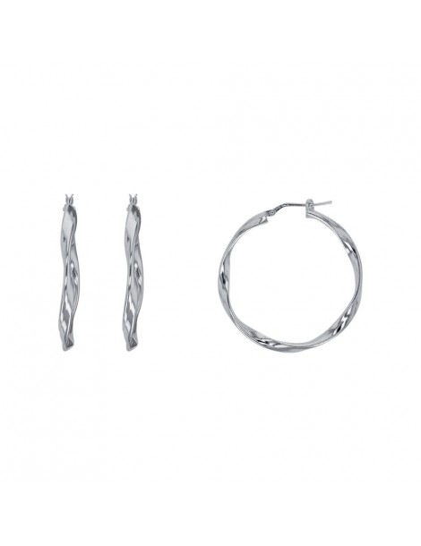Earrings slightly twisted in sterling silver - Thread 3 mm 313639 Laval 1878 42,00 €
