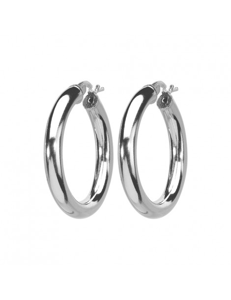 Earrings in silver - Wire 4 mm - diameter 20 mm to 25 mm