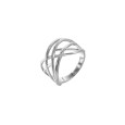 Cross motif ring in rhodium silver