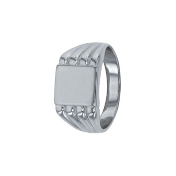 Square signet ring in rhodium silver 311443 Laval 1878 89,00 €