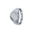 Round rhodium silver ring
