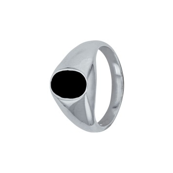 Solid silver ring oval shape and covered with black onyx 311225 Laval 1878 66,00 €