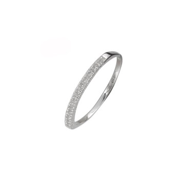 Half-turn alliance in rhodium silver decorated with zirconium oxides 3111291 Laval 1878 32,00 €