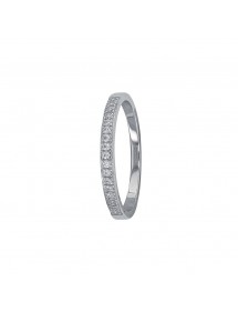 Half-turn alliance in rhodium silver 2 mm decorated with zirconium oxides 311553 Laval 1878 38,00 €