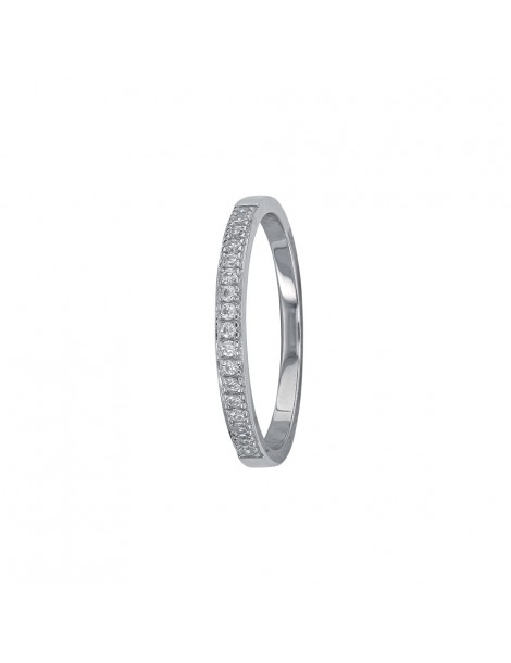 Half-turn alliance in rhodium silver 2 mm decorated with zirconium oxides 311553 Laval 1878 38,00 €