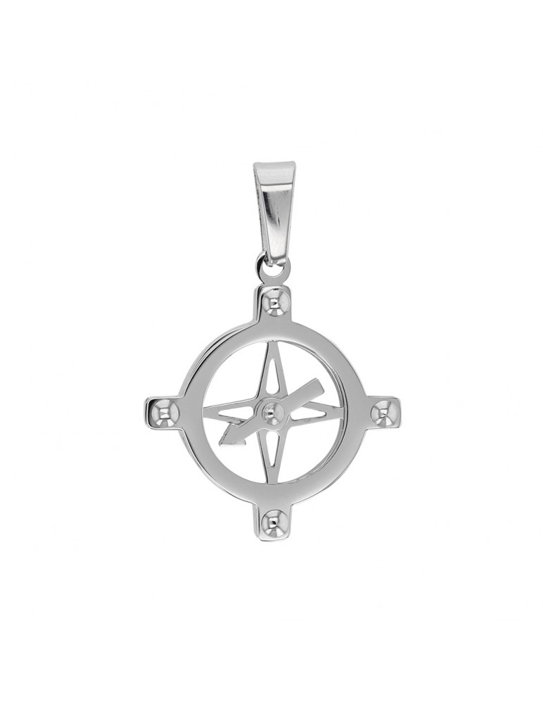 Pendant for men stainless steel compass pattern