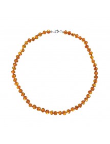 Collier avec des perles d'ambre rondes fermoir en argent 3170541 Nature d'Ambre 52,00 €