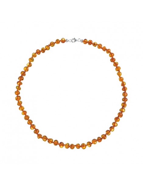 Collier avec des perles d'ambre rondes fermoir en argent 3170541 Nature d'Ambre 52,00 €