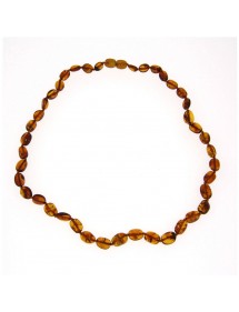Collar de piedras ovaladas en ámbar coñac, cierre de amber screw 31710473 Nature d'Ambre 56,90 €