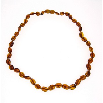 Necklace of oval stones in cognac amber, amber screw clasp 31710473 Nature d'Ambre 56,90 €
