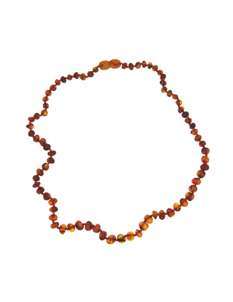 Necklace in small cognac amber stones, screw clasp 31710465 Nature d'Ambre 56,90 €