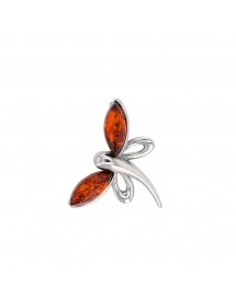 Dragonfly pendant in cognac amber and rhodium silver 31610471RH Nature d'Ambre 36,00 €