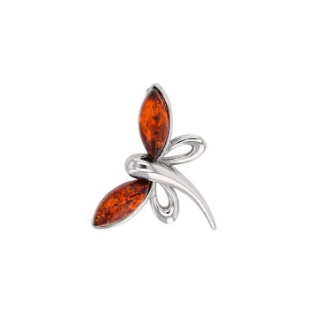 Dragonfly pendant in cognac amber and rhodium silver 31610471RH Nature d'Ambre 29,90 €
