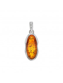Oval pendant in amber in a rhodium silver frame 31610468RH Nature d'Ambre 28,00 €