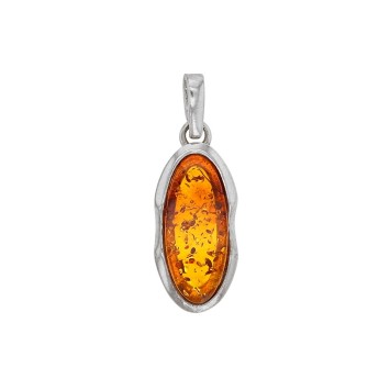 Pendentif ovale en ambre dans une armature argent rhodié 31610468RH Nature d'Ambre 28,00 €