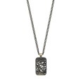Rectangular shape necklace with cut steel wheels