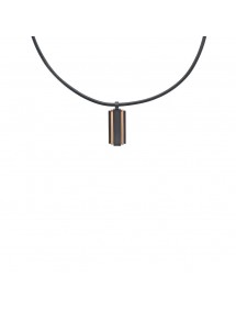 Cow leather cord necklace with a rectangle steel pendant 317101 One Man Show 78,00 €