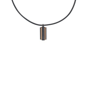 Kuh Lederband Halskette mit einem Rechteck Stahl Anhänger 317101 One Man Show 78,00 €