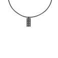 Kuh Lederband Halskette mit einem Stahlanhänger